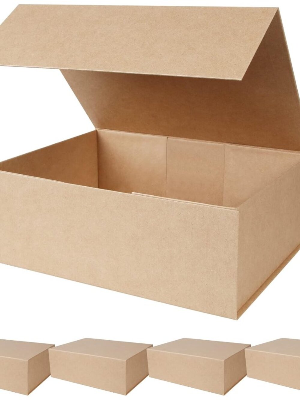 Brown Magnetic Gift Boxes with Lids 13.8x9x4.3 in, Large Bridesmaid Groomsman Pr